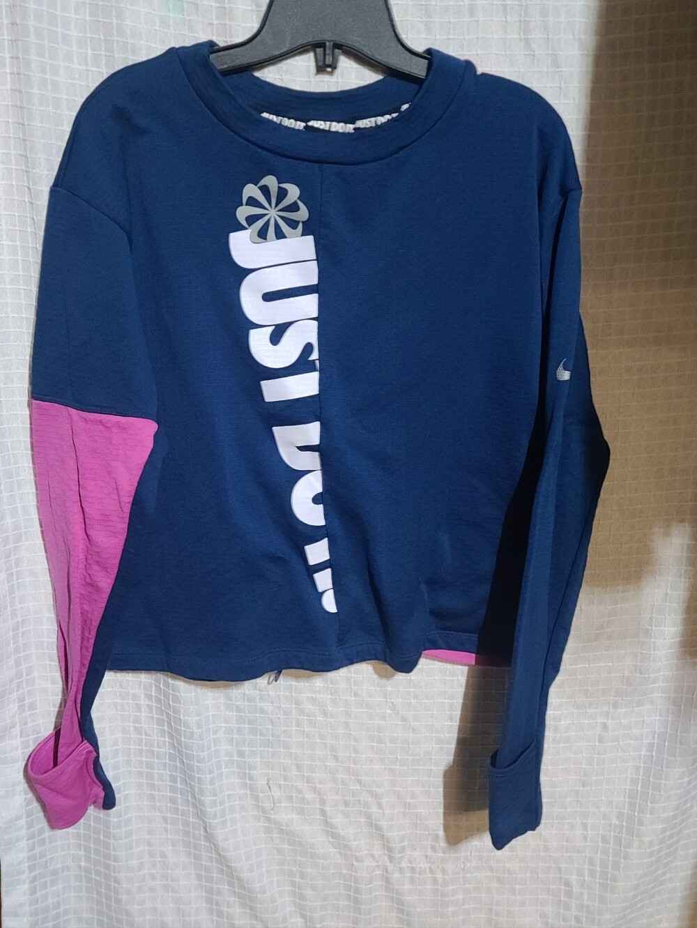 Nike Navy & Pink 'Just Do It' Crewneck